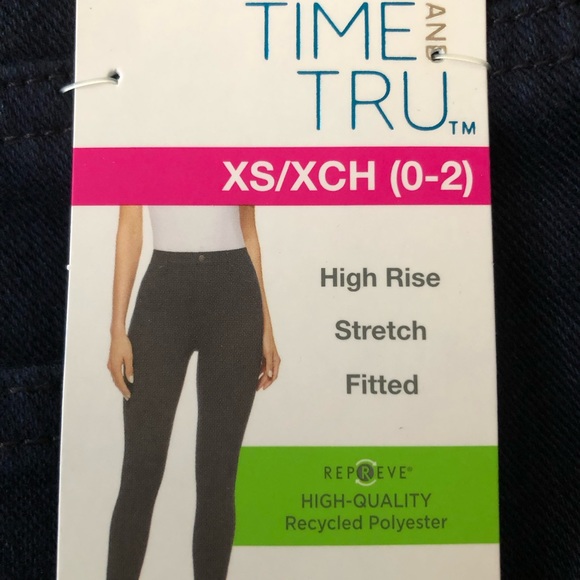 Womens TIME & TRU Dark BlueJeggings Size XS 0-2 Pull On New - Picture 7 of 7